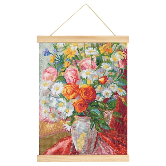 Make Market; 11" x 14" Flower Vase Diamond Art Kit by Make Market®; Category:Summer Diamond Painting; Image:1